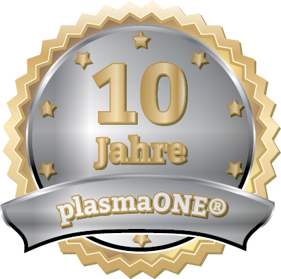 Zehn Jahre Plasma ONE Emblem